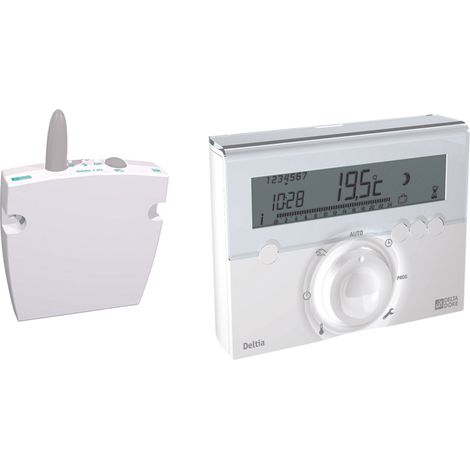 Thermostat programmable filaire Deltia 8.03 – Gestion de chauffage connecté – Programmation hebdomadaire personnalisable – Affichage température ambiante