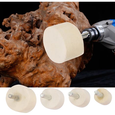 Lot de 5 disques de polissage en feutre de laine avec poudre d'oxyde de cérium (4 pièces) (1/5)