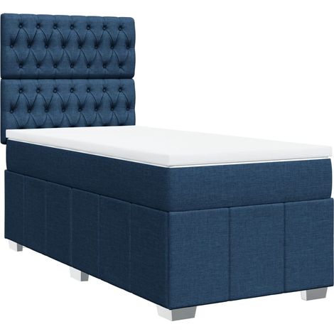 Maison Exclusive - Giroletto a Molle con Materasso Blu 90x200 cm inTessuto (1/5)