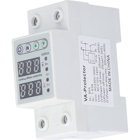 Protecteur de Tension 220V Intelligent avec Écran LED, Relais de Protection Surtension/Sous-tension pour Équipements Domestiques, 63A (1/5)