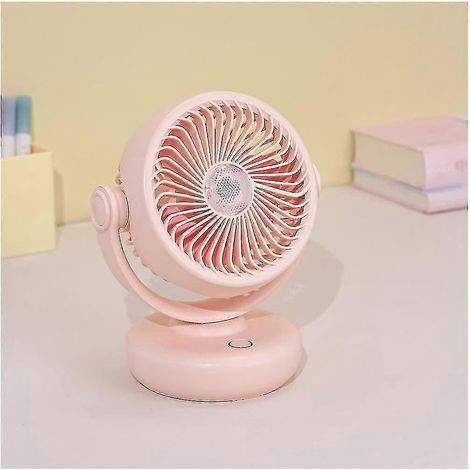 Ventilateur portable multifonctionnel avec éclairage d'ambiance et trois vitesses, idéal pour la maison, le bureau et le camping. À suspendre. Alimentation USB. (1/5)