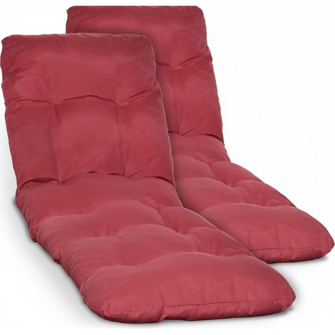 2X Auflage Sonnenliege Deckchair Flair RL, 190x60x8 cm, Rot