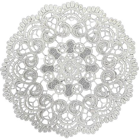 Dessous de verre en dentelle brodée – Épais et résistant à l'usure – pour tasse et vase (1/4)