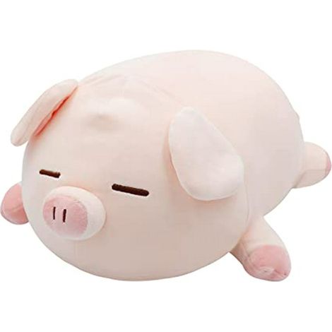 Rosa Plüschschwein-Kissen, 40 cm, weiches Kuscheltier, Schweinchen mit geschlossenen Augen, Geburtstags- oder Neujahrsgeschenk (1/5)