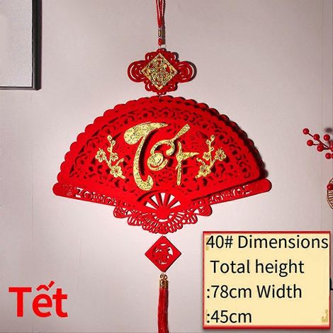 Tassels Rouges de Nouvel An Chinois, 4 Pendentifs Décoratifs Muraux à Suspendre, Ornements de Fête Traditionnels, Porte-Bonheur pour Décoration Intérieure et Extérieure (1/5)