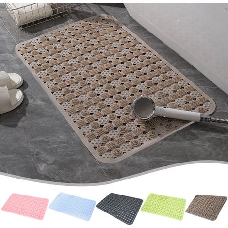 Tapis de bain antidérapant, séchage rapide, confortable et imperméable, idéal pour la maison et l'hôtel, 35,5 x 71 cm, couleur café (1/5)