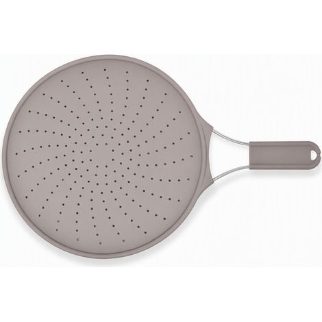 Couvercle anti-projections avec passoire à huile en silicone — écran de friture pour casseroles (1/5)
