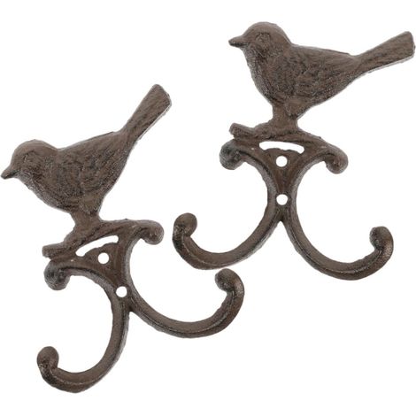 Lot de 2 patères de porte en fer forgé en forme d oiseau (1/5)