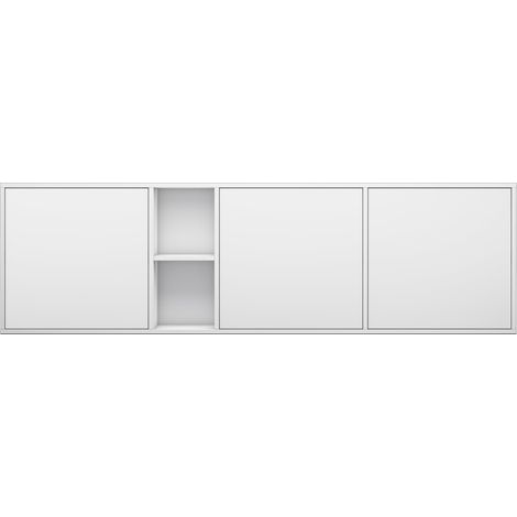 Mai & Mai Mobile Contenitore Mobile TV 180x36x52,6cm, Armadietto Salvaspazio con 3 Ante e 2 scomparti Armadietto Basso Soft-close per Soggiorno, Sala da Pranzo, Camera da Letto Schrank02, Bianco opaco (1/5)