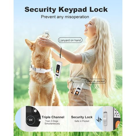 Collare elettrico per addestramento cani da 27 a 45 kg con telecomando, portata 890 m, 3 modalità, impermeabile, bianco - ALTRO (1/4)