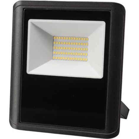 Perel LED-Strahler, 50 W, 3500 lm, 4000°K, neutralweiß, für innen und außen, verstellbare Montagehalterung, wasserdichte Anschlussbox, Aluminium, schwarz