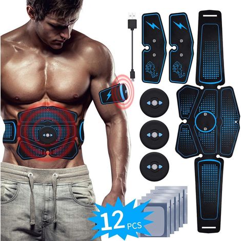 Intelligenter EMS-Muskelstimulator, 12-teiliges Set mit AquaForge-Gel