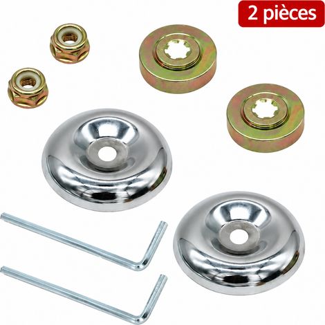 Kit fixation débroussailleuse acier allié: 2 couvercles, 2 plaques d'appui inférieures, 2 écrous, 2 clés hexagonales 11 × 11 × 6 cm 200 g – Livraison gratuite