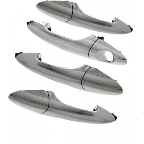 Poignées de porte extérieures, plaquées argent, ensemble de quatre pièces (1/3)