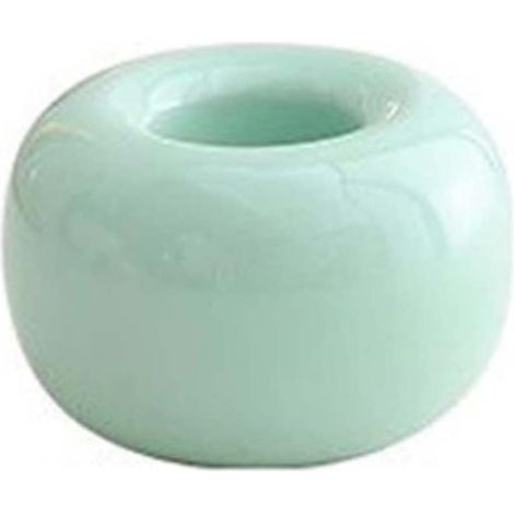MINKUROW Portaspazzolino In Ceramica, Portaspazzolino Con Base A Forma Di Ciambella, Portaspazzolino Per Doccia Bagno Domestico, Adatto Per Spazzolino Da Denti, Rasoio Manuale, Penne, Verde (1/5)