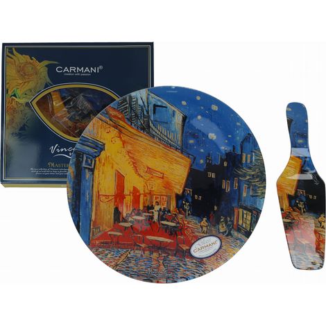Carmani, plato decorativo y funcional con espátula - VAN gogh/Terraza de café por la noche (1/4)