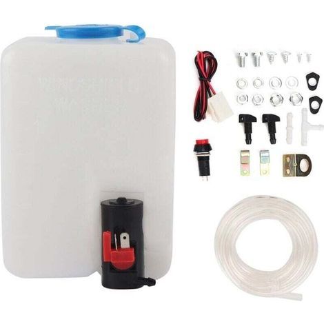 Universal windshield washer kit, cleaning pump, 12V 1.8L wiper reservoir