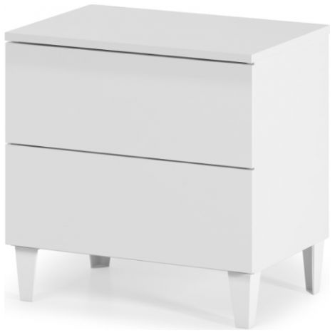Comodino 50x34x49 cm bianco lucido con 2 cassetti – Catania (1/5)