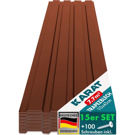 Trapezblech Wand- & Dachverkleidung Profilblech Braun 15 Stück 115 x 45 cm