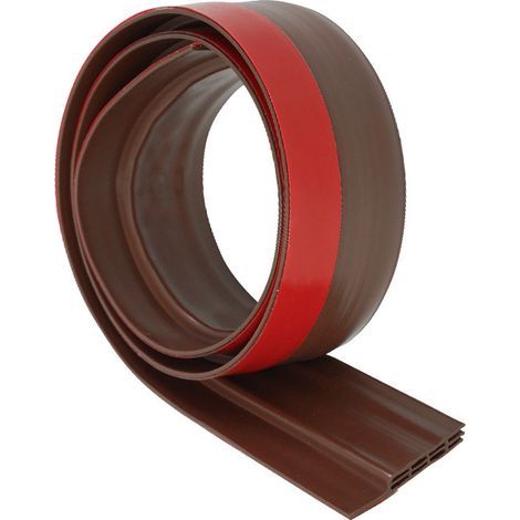 [6 trous] 1 mètre blanc 50 mm de large [scellé 10-30 mm]Bas de porte anti-courant d'air & étanchéité porte, idéal pour l'isolation contre le froid(1 x Brun)