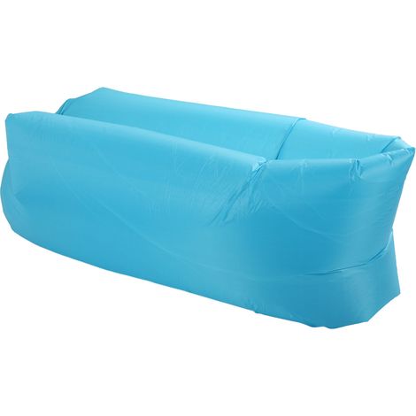 Fauteuil gonflable portable et pliable, confortable et confortable, avec sac de rangement, idéal pour le camping et les activités de plein air (bleu ciel). (1/5)