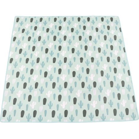 Grand tapis d'éveil rembourré, imperméable et pliable, motif cactus vert, doux et facile à utiliser pour les nouveau-nés. (1/5)