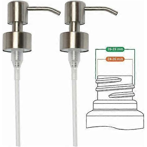 [RM] Ersatzpumpe aus Edelstahl für Flüssigseifenspender – 2er-Pack – 28 mm – AquaForge (1/5)