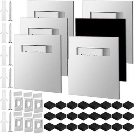 Lot de 6 cintres autocollants 8,0 x 8,0 cm avec crochets pour accrocher des tableaux, miroirs et autres œuvres d'art.-AquaForge (1/5)