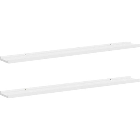 Maison Exclusive - Wandregale 2 Stk. Weiß 100x9x3 cm (1/5)
