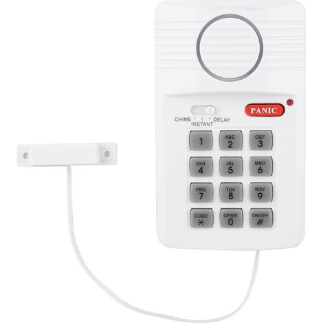 Système d'alarme de porte avec clavier de sécurité à 3 réglages et bouton panique pour la maison ou le bureau