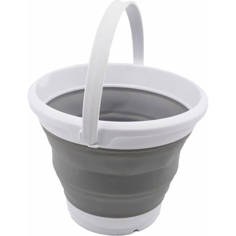 Seau pliable (blanc/gris, 5 L - rond) (1/4)