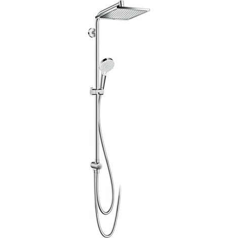 Hansgrohe Crometta - Brausegarnitur E 240 Showerpipe für Renovierung, EcoSmart 9 l/min, verchromt 27289000 (1/4)
