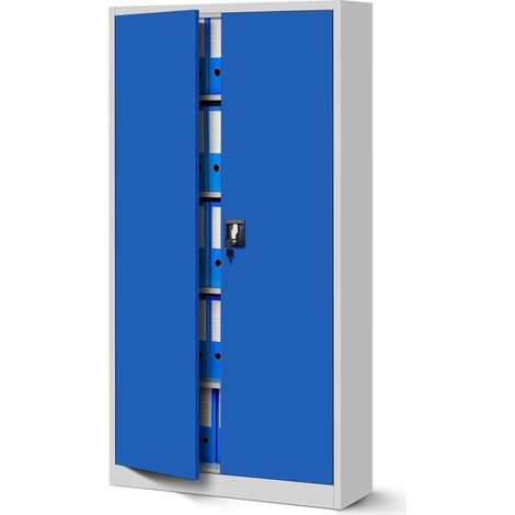 Armoire en métal verrouillable JAN, 900 x 1850 x 400 mm, gris bleu