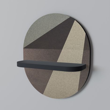 BEIGE GEOMETRY Mensola ovale nera (1/5)