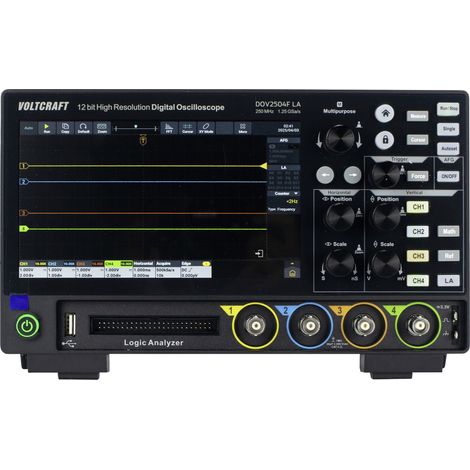VOLTCRAFT DOV2504F LA Digital-Oszilloskop  250 MHz 4-Kanal 1.25 GSa/s 100 Mpts 12 Bit Digital-Speich
