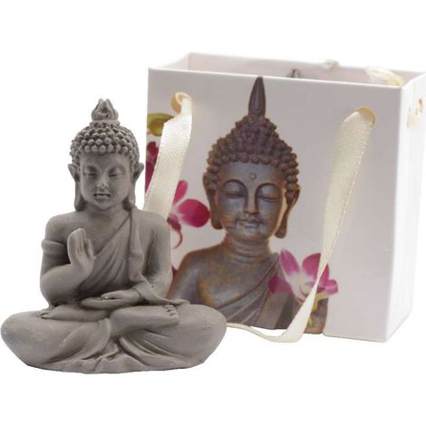 Kaemingk Mini Statua Buddah in Cemento - Grigio - 5.5cm