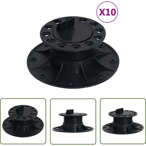 The Living Store Pieds de terrasse réglables 10 pcs 60-88 mm - Piédestal De Terrasse - Pieds De Terrasse - Support Terrasse - Niveau Terrasse - Polypropylène (1/5)