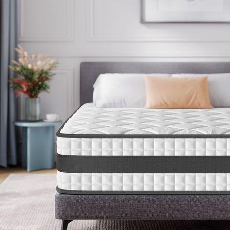 Matelas 140x190 cm - Ressorts Ensachés - HavenlyHome - 25 cm d'Épaisseur - Fermeté Moyenne - 7 Zones de Confort - Respirant