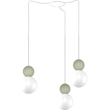 Lampadario moderno top light cottage 1228 s3 s g9 led vetro metallo, colore verde