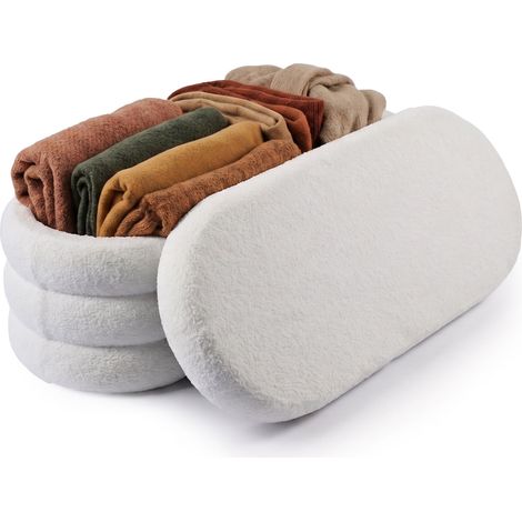 Relaxdays, banco Bubble, con almacenaje y asiento acolchado, para recibidor, espuma, 42 x 110 x 45 cm, blanco