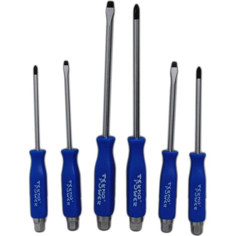 TrAdE Shop Traesio - 6 Cacciaviti Cacciavite Battente Giraviti Taglio Croce Cromo Vanadio Manico -