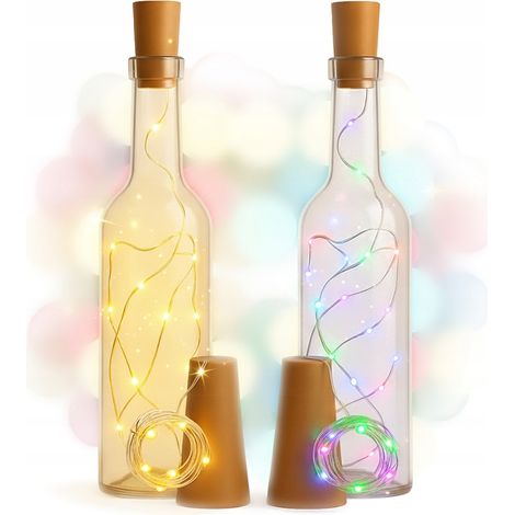 Bouteille LED FUTURA avec bouchon en liège 500 ml - Décoration de Noël magique (Lot de 2) (1/5)