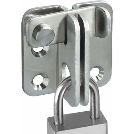 Verrou de porte coulissante en acier inoxydable brossé – Loquet de sécurité 55mm x 45mm – Résistant aux rayures – Pour portes et fenêtres - EMS3001-B (1/5)