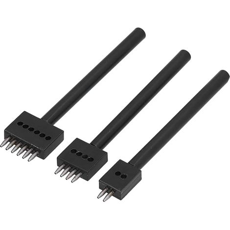 3 Pièces Ensemble D'outils de Poinçonnage en Cuir, 2/4/6 Poinçons Ronds en Acier au Carbone à Coupe Circulaire pour L'artisanat du Cuir(Teeth 4mm) (1/5)