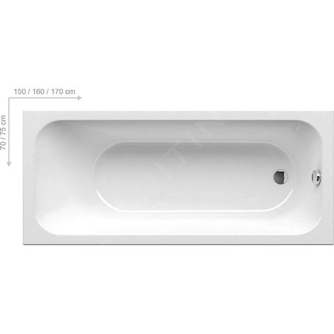 Ravak Chrome - Baignoire rectangulaire 1700x750 mm, blanc C741000000 (1/5)