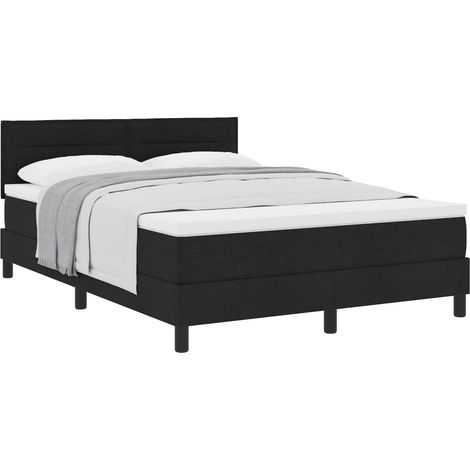 Maison Exclusive - Lit à ressorts avec tête de lit Noir 160 x 200 cm tissu
