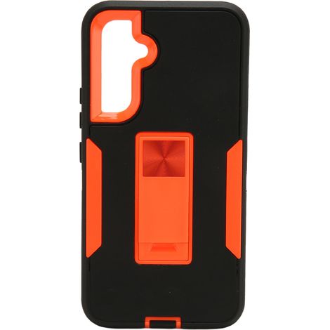 Étui magnétique pour téléphone, support voiture, PC et silicone noir et orange, coque anti-chocs protectrice pour A54 (1/5)