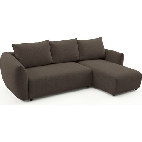Selsey ZORDO - Canapé d'angle convertible en L - chenille marron droitier avec deux coffres (1/5)