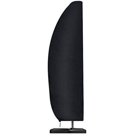 Housse de protection pour parasol déporté (2–4 m), en tissu Oxford 210D imperméable, anti-poussière et résistant aux UV, couleur noire, dimensions 265 × 40/70/50 cm (1/5)