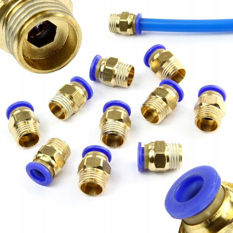 Satz mit 10 pneumatischen Schnellkupplungen mit 1/4"-8-mm-Gewinde (1/5)